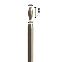 Cap de diamant pentru pila electrica UE Picătură" diametrul capului 1.0 mm zona de lucru 4.0 mm"