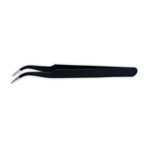 Decoration Tweezers SECRETLY Curved Tip Black Extra Fine