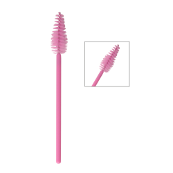 Perie pieptene pentru sprâncene si gene roz 25 buc.