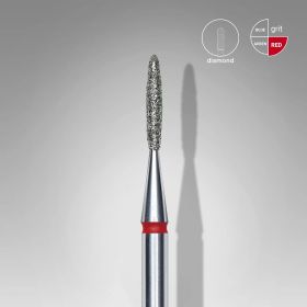 Диамантен накрайник за ел. пила EC  ''Пламък"  червен диаметър на накрайник 1.4mm  работна част 8.0mm