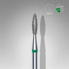 Cap de diamant pentru pila electrica UE Flacără" verde diametrul capului 2.1 mm  zona de lucru 8.0 mm"